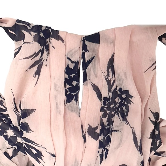 Ronni Nicole Dress 4P Floral Blush Chiffon Maxi - Picture 4 of 12